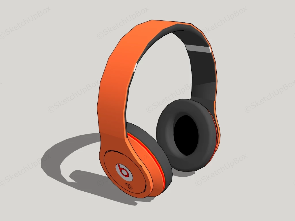 Orange Beats Headphone sketchup model preview - SketchupBox