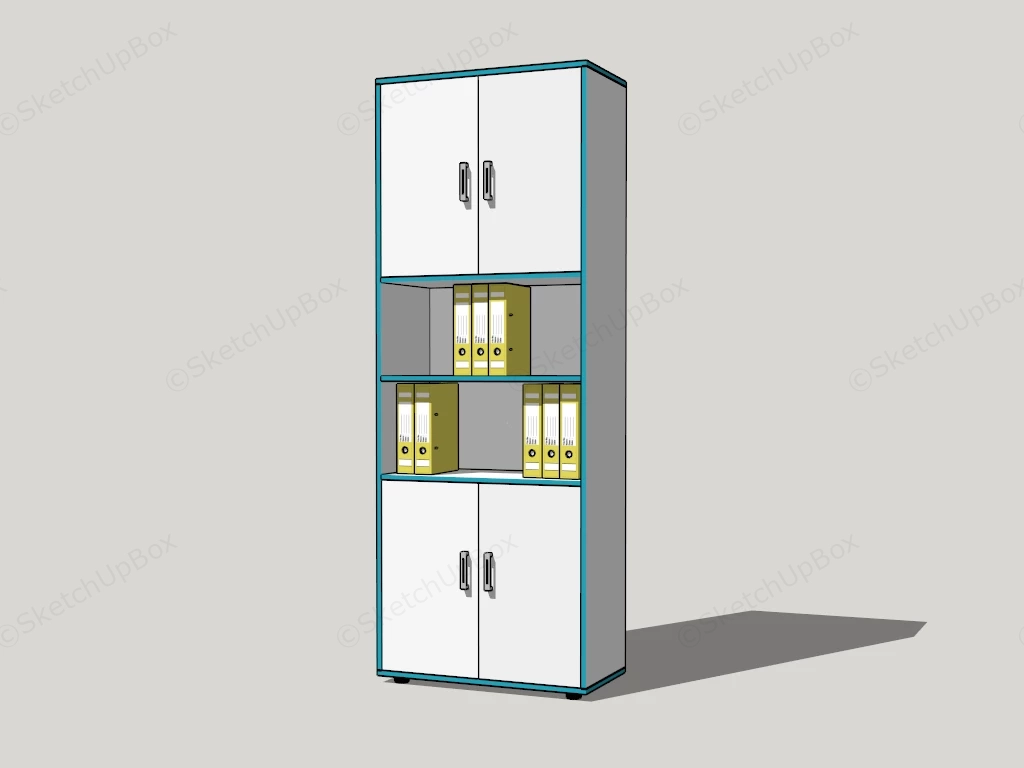 Steel Tall Office Lockable Filing Cabinet sketchup model preview - SketchupBox
