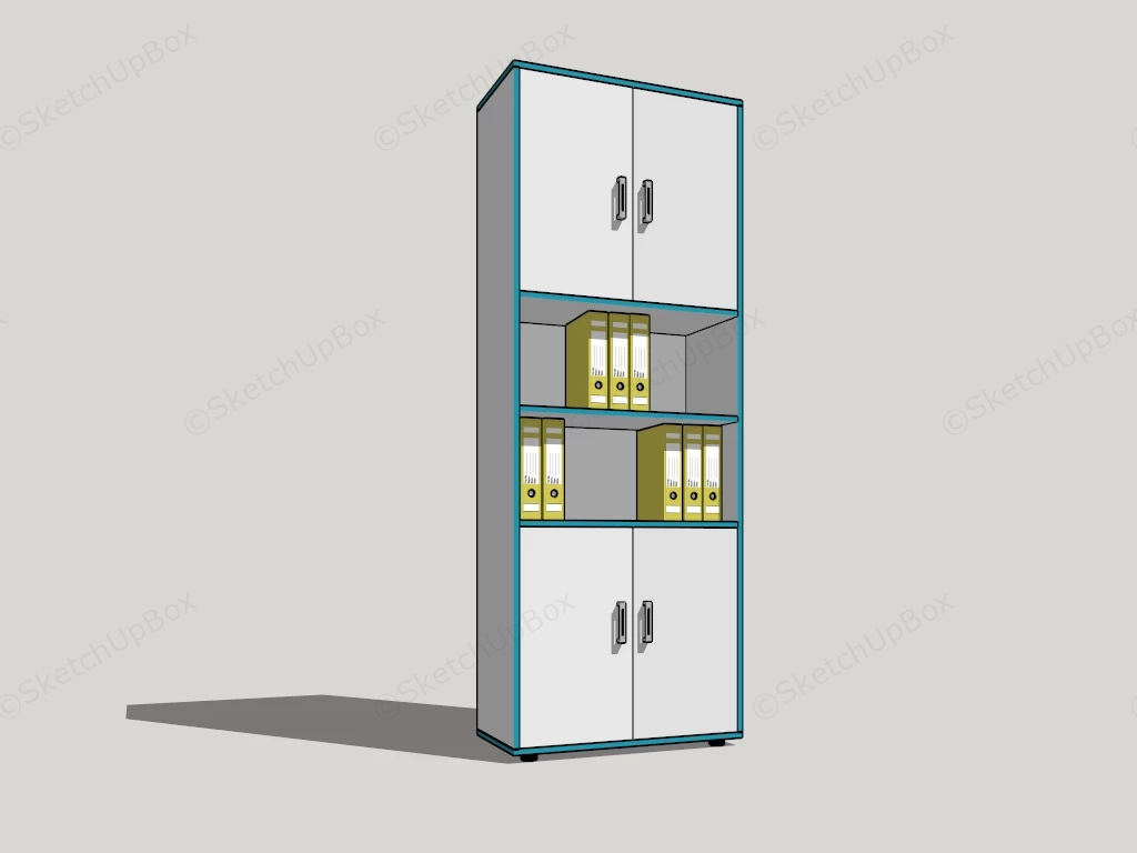 Steel Tall Office Lockable Filing Cabinet sketchup model preview - SketchupBox