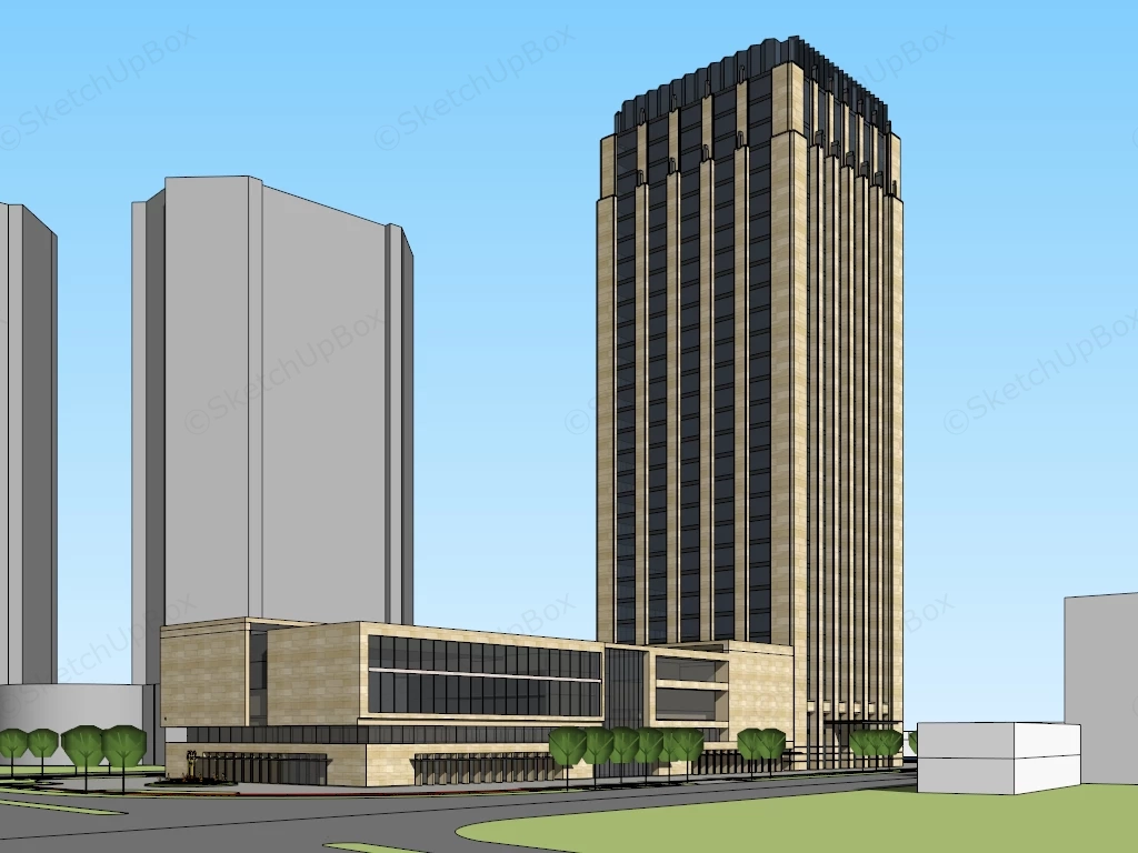 Office And Retail Complex sketchup model preview - SketchupBox