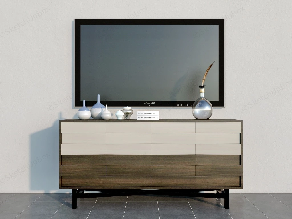 Small TV Stand For Bedroom sketchup model preview - SketchupBox