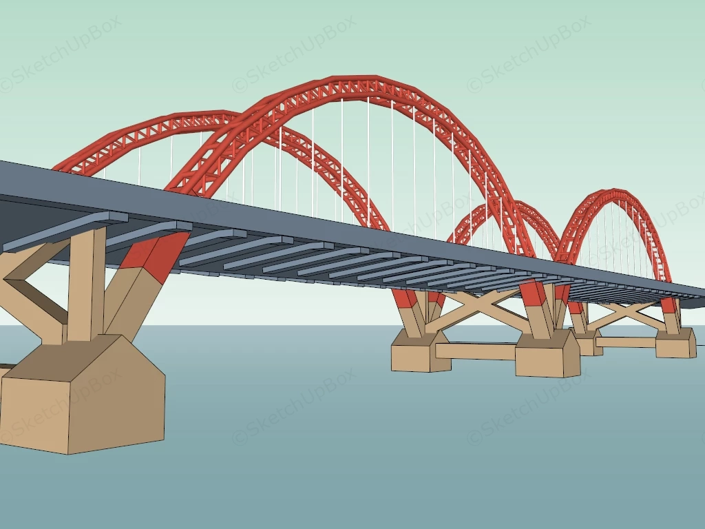 Tied Arch Bridge sketchup model preview - SketchupBox