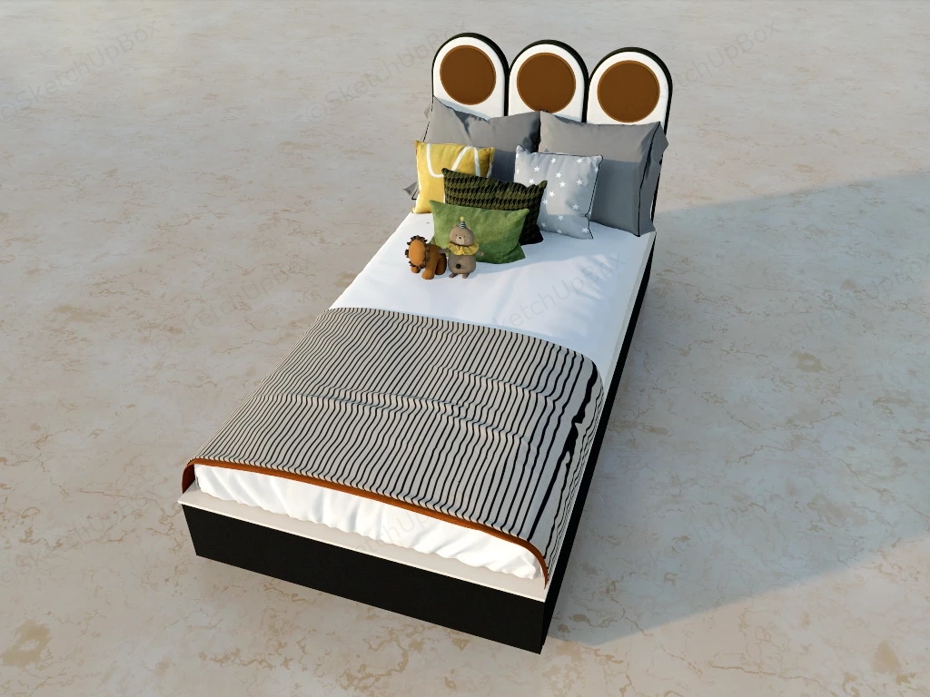 Kids Single Bed sketchup model preview - SketchupBox