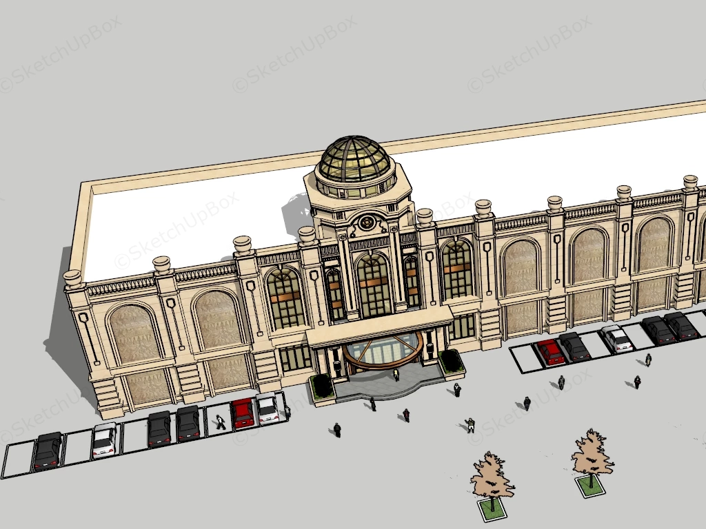 European Classic Style Hotel sketchup model preview - SketchupBox