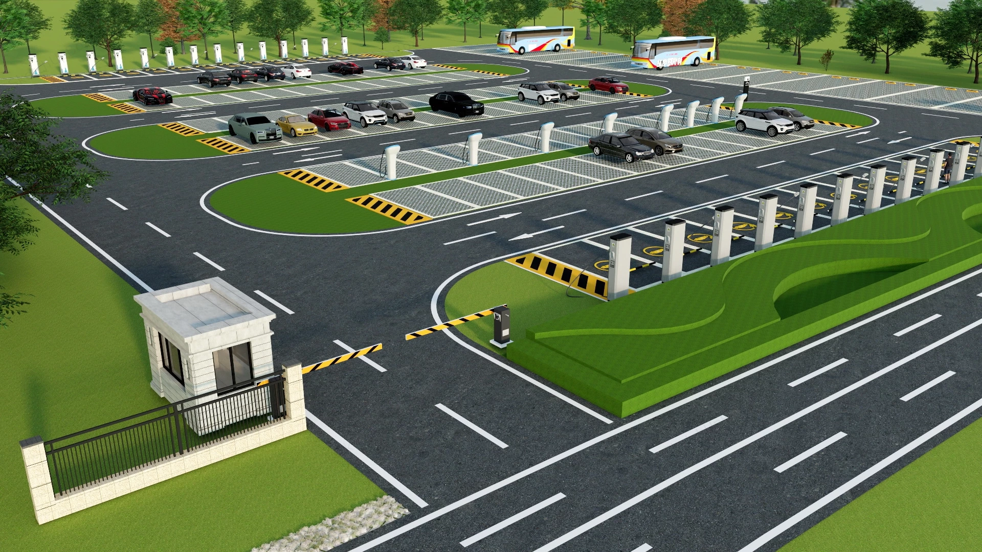 Outdoor Car Park sketchup model preview - SketchupBox
