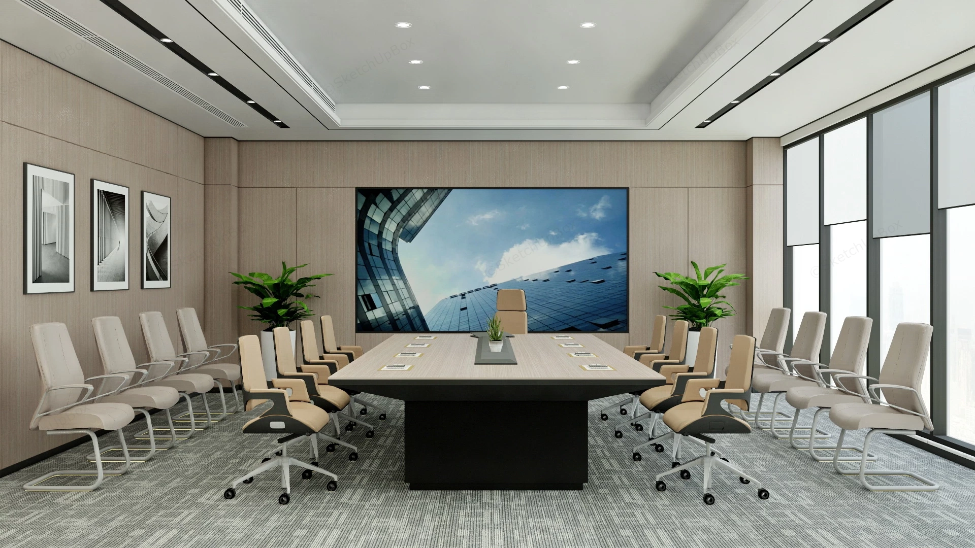 Executive Conference Room sketchup model preview - SketchupBox