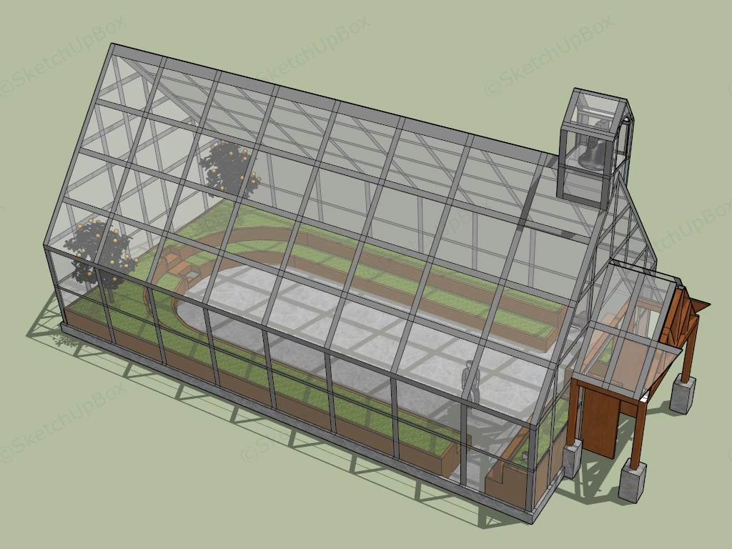 Vegetable Garden Greenhouse sketchup model preview - SketchupBox