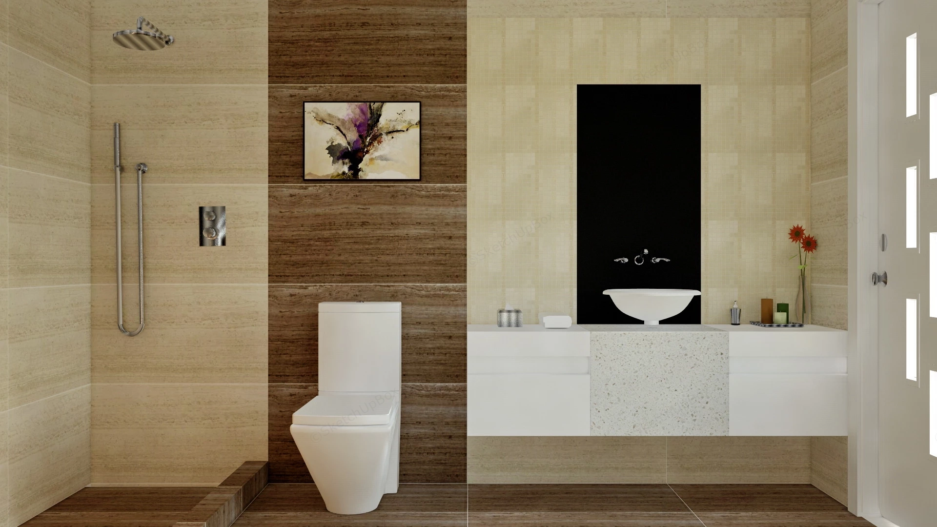 Small Narrow Bathroom sketchup model preview - SketchupBox