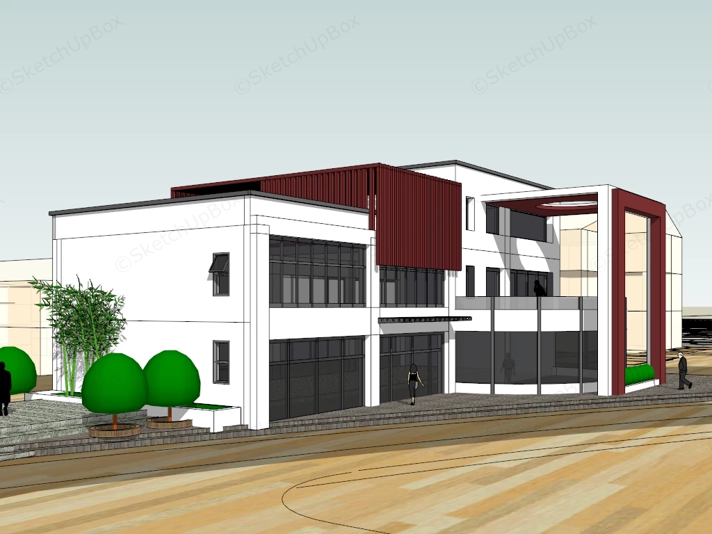 Club House Architecture sketchup model preview - SketchupBox