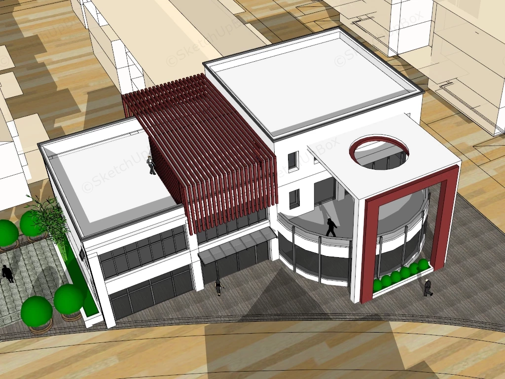 Club House Architecture sketchup model preview - SketchupBox
