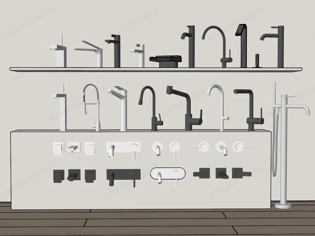 Faucet Collection sketchup model preview - SketchupBox