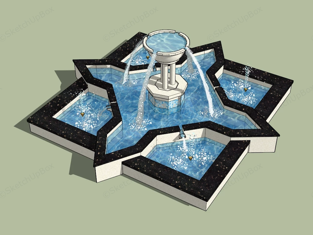Star Shaped Fountain sketchup model preview - SketchupBox