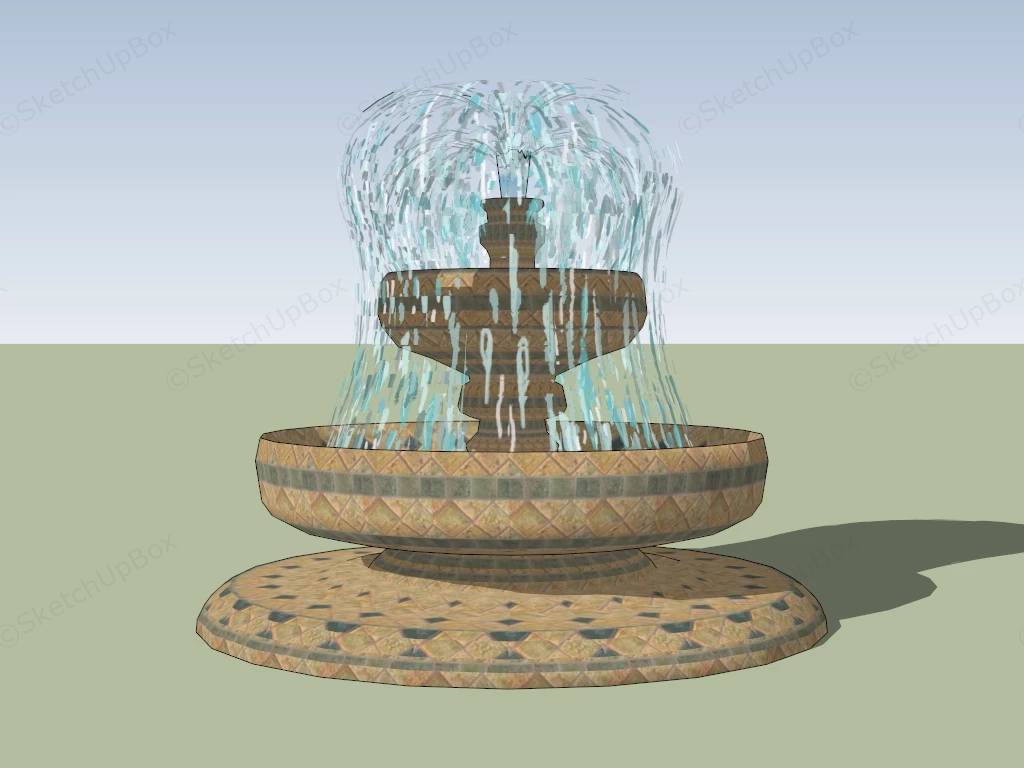 Garden Bowl Fountain sketchup model preview - SketchupBox