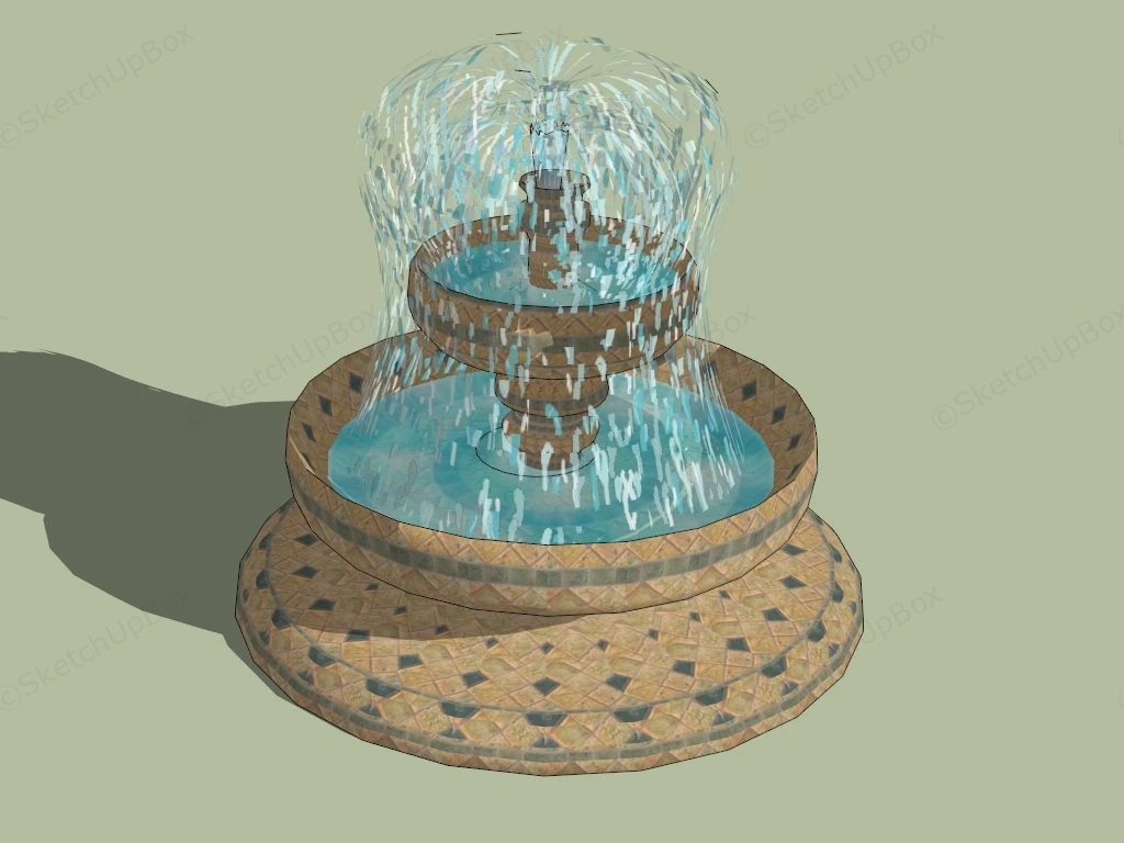 Garden Bowl Fountain sketchup model preview - SketchupBox