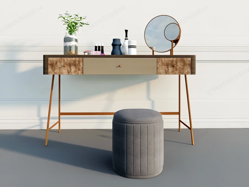 Mid Century Dressing Table sketchup model preview - SketchupBox