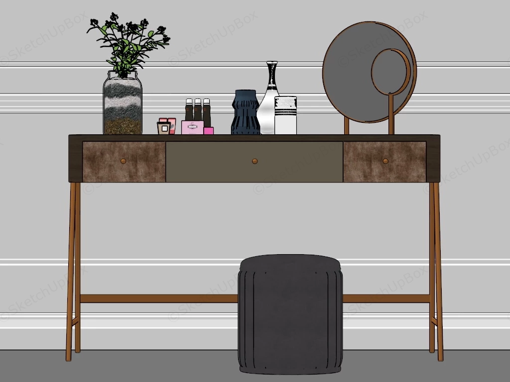 Mid Century Dressing Table sketchup model preview - SketchupBox