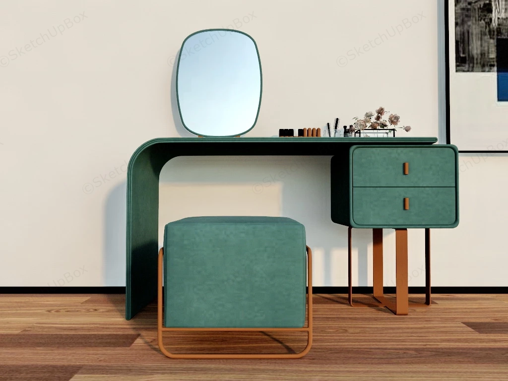 Modern Green Dressing Table sketchup model preview - SketchupBox