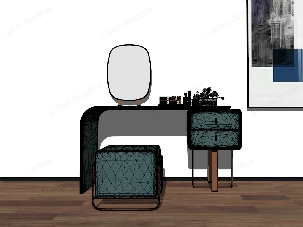 Modern Green Dressing Table sketchup model preview - SketchupBox