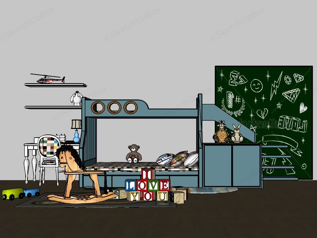 Kids Room Furniture Ideas sketchup model preview - SketchupBox
