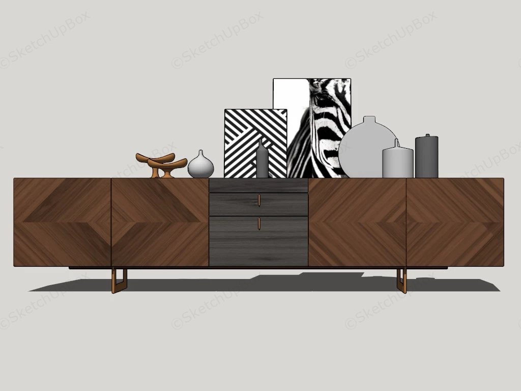 Modern Accent Storage Cabinet sketchup model preview - SketchupBox