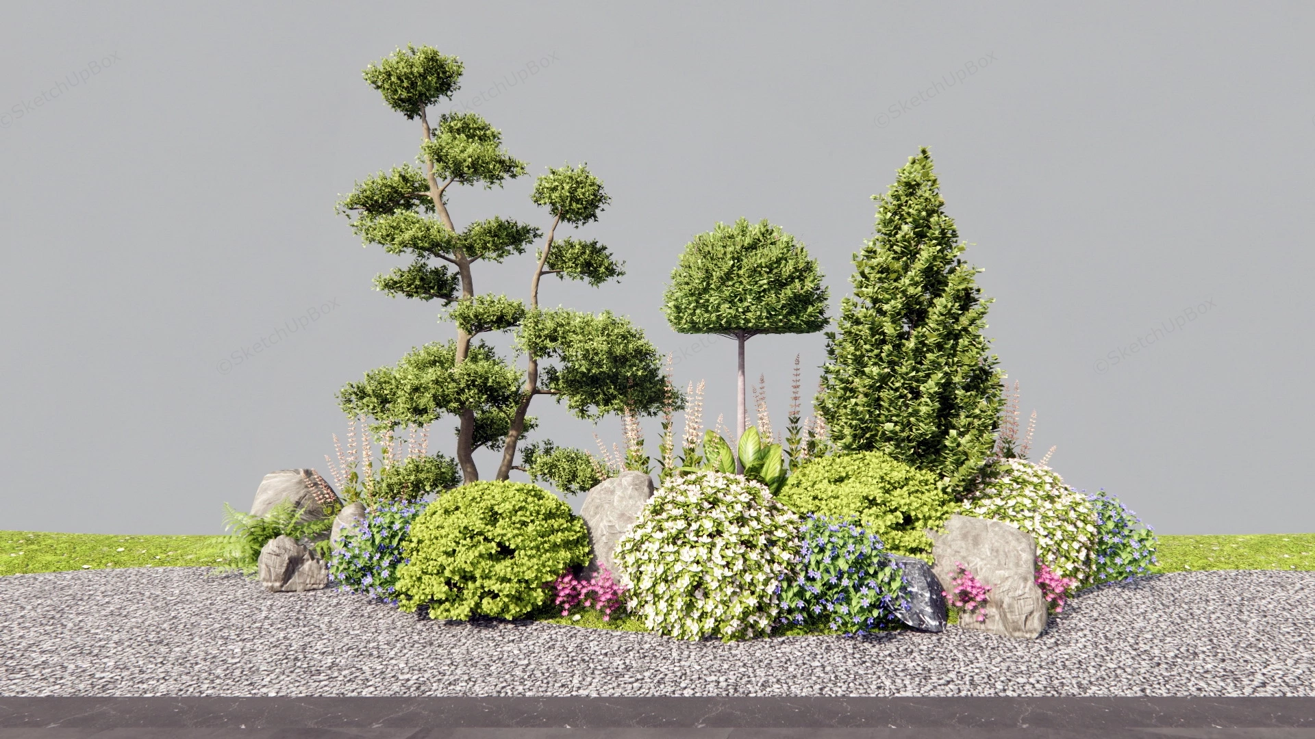 Landscape Shrubs Idea sketchup model preview - SketchupBox