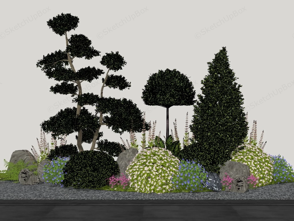 Landscape Shrubs Idea sketchup model preview - SketchupBox