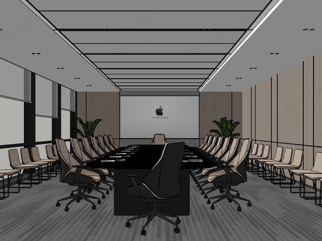 Executive Meeting Room sketchup model preview - SketchupBox