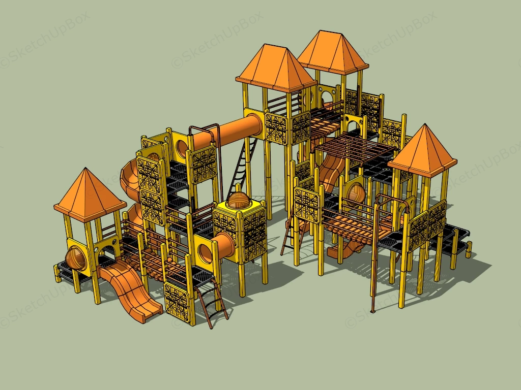 Outdoor Play Structures sketchup model preview - SketchupBox