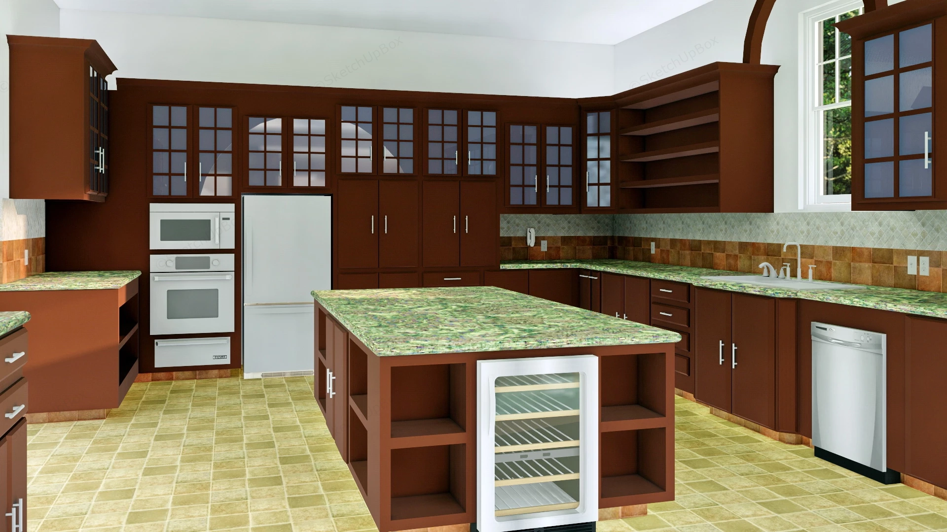 Traditional Kitchen Design sketchup model preview - SketchupBox