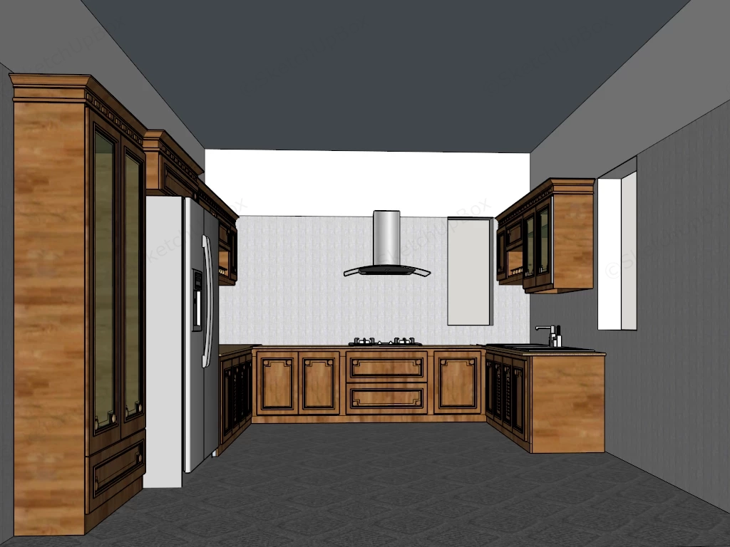 Retro Kitchen Cabinets sketchup model preview - SketchupBox
