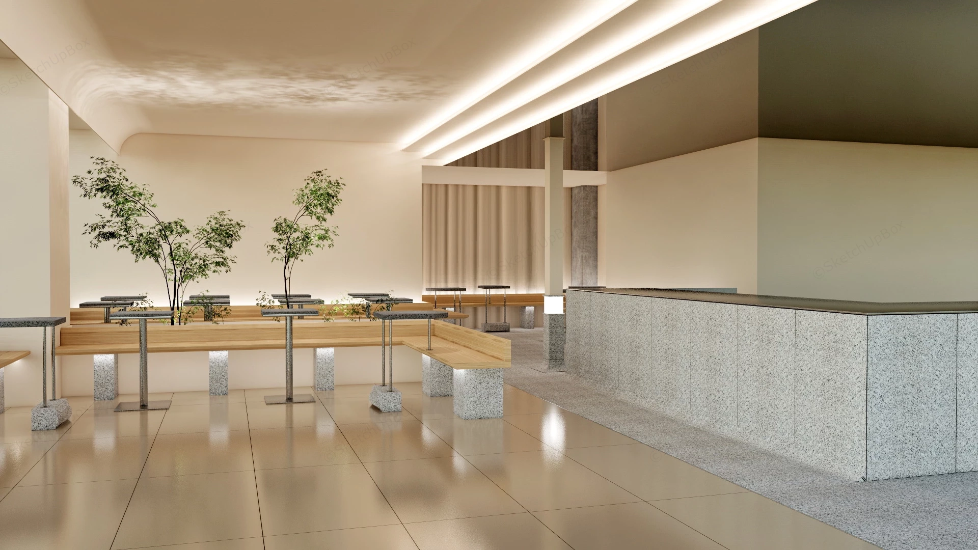 Fast Food Restaurant Design Layout sketchup model preview - SketchupBox