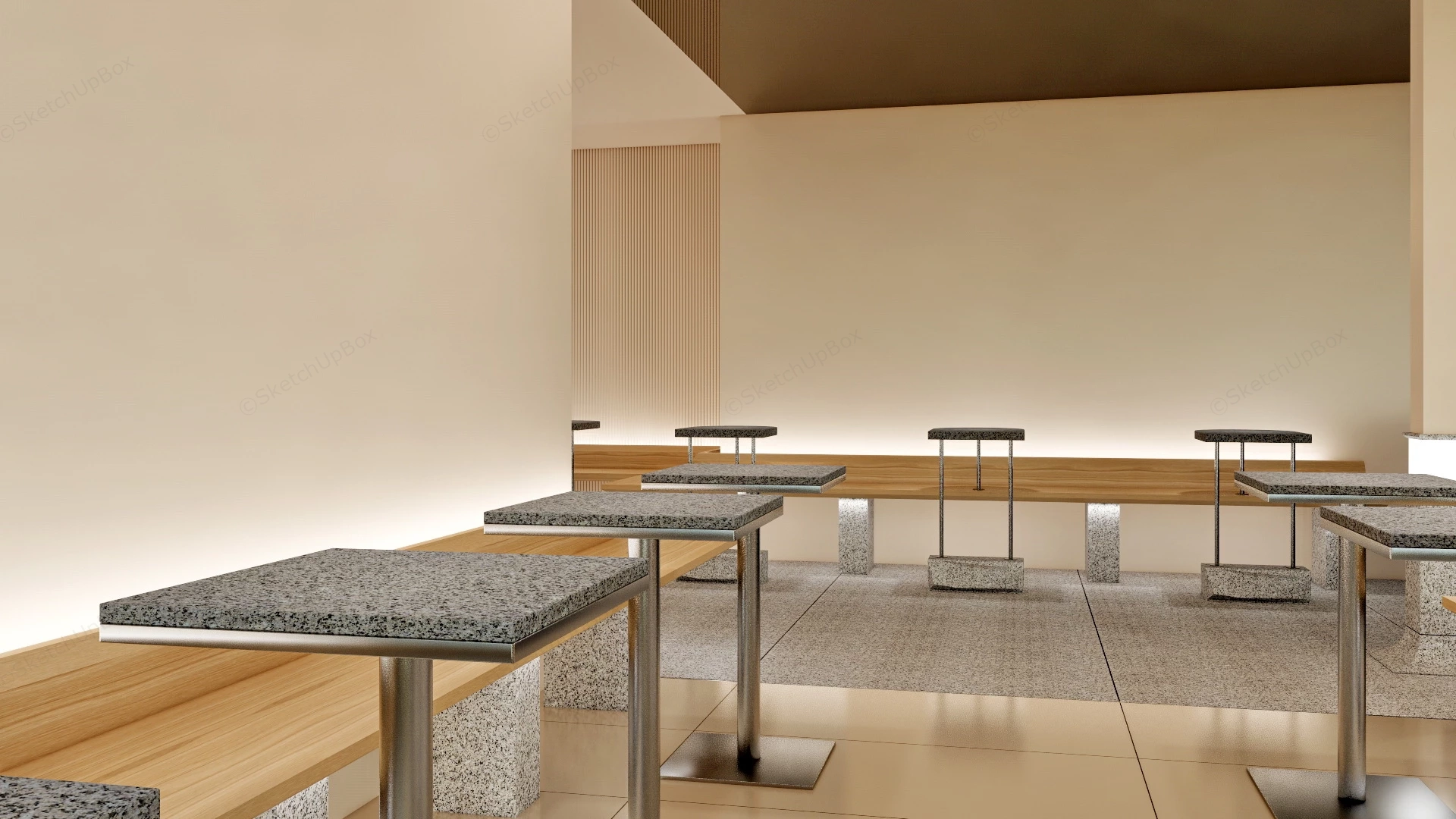 Fast Food Restaurant Design Layout sketchup model preview - SketchupBox