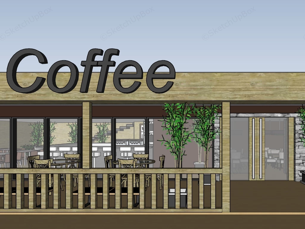Cafe Coffee Shop Design sketchup model preview - SketchupBox