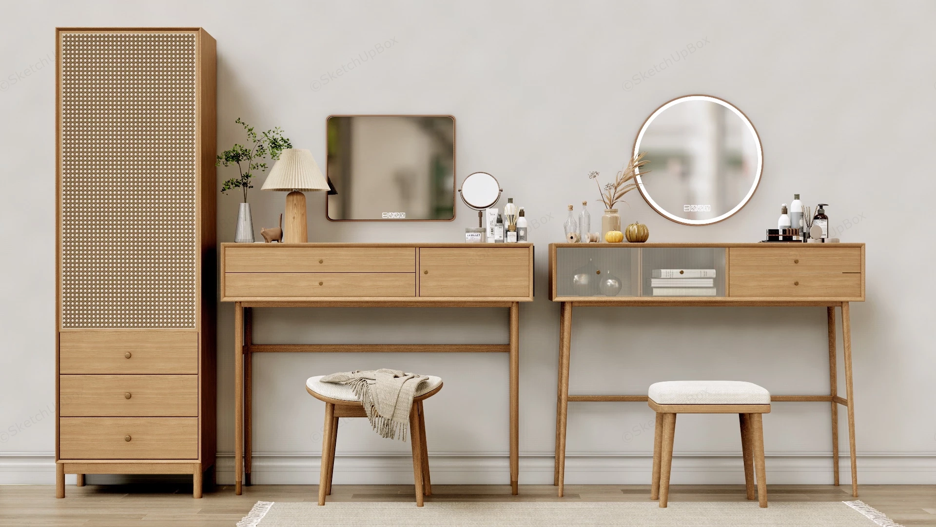 Modern Minimalist Dressing Tables sketchup model preview - SketchupBox