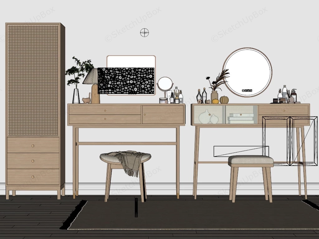Modern Minimalist Dressing Tables sketchup model preview - SketchupBox