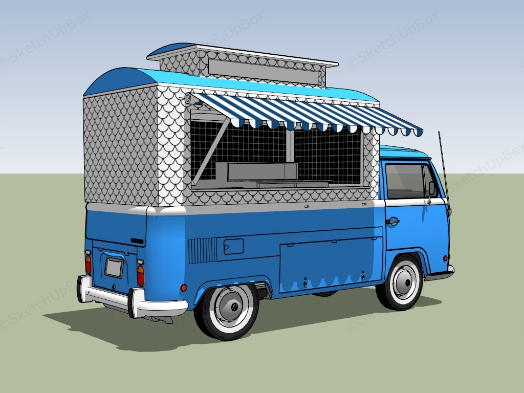 Volkswagen Van Food Truck sketchup model preview - SketchupBox