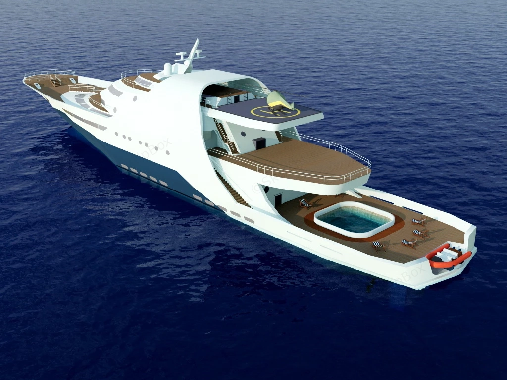 Luxury Yacht sketchup model preview - SketchupBox