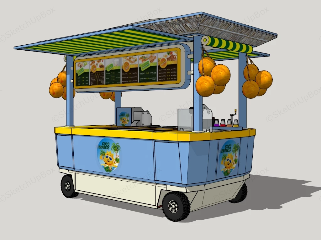 Coco Express Vending Cart sketchup model preview - SketchupBox