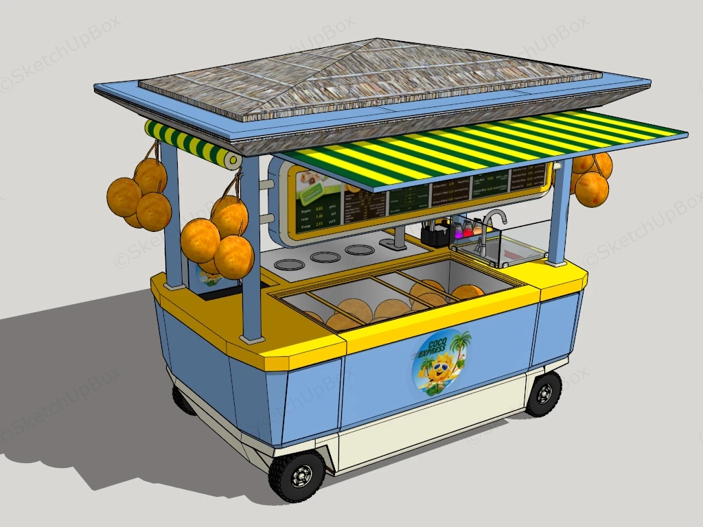 Coco Express Vending Cart sketchup model preview - SketchupBox