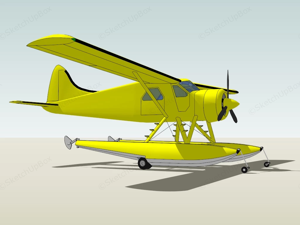 Yellow Seaplane sketchup model preview - SketchupBox