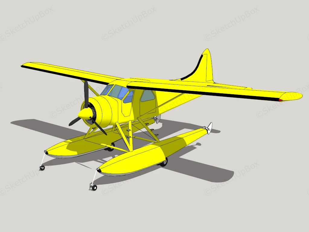 Yellow Seaplane sketchup model preview - SketchupBox