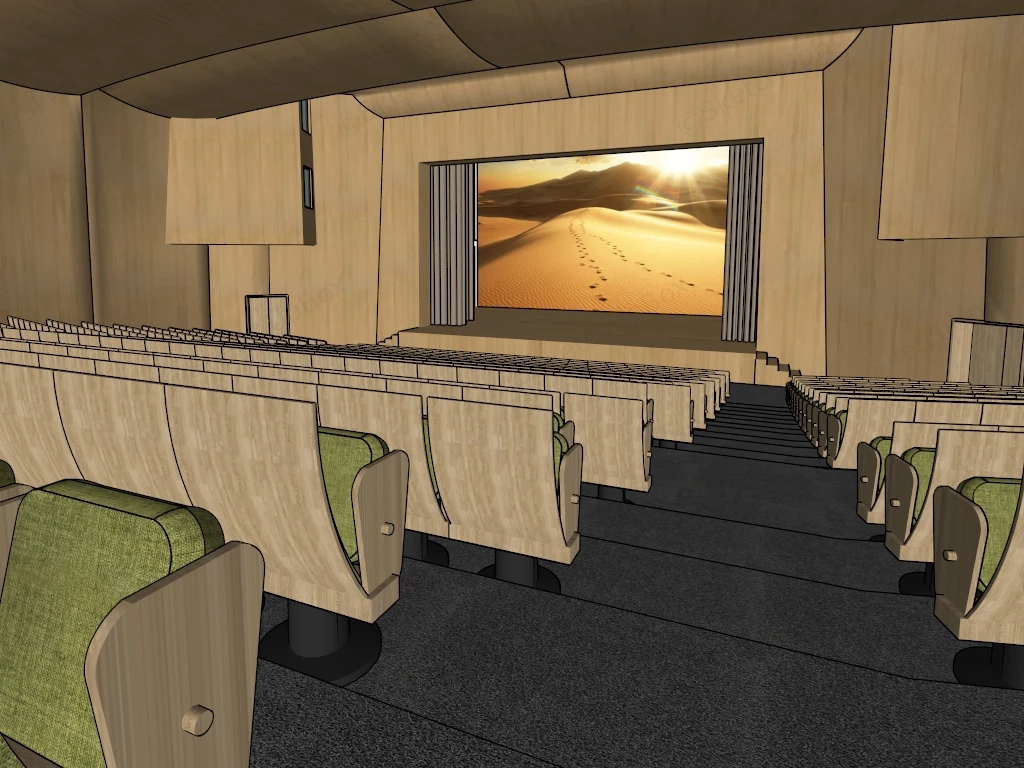 Cinema Theater sketchup model preview - SketchupBox