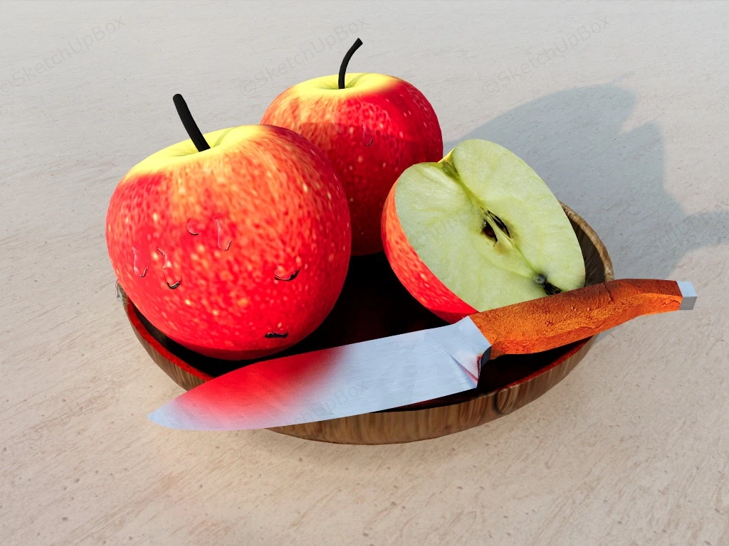 Red Apple Fruit sketchup model preview - SketchupBox