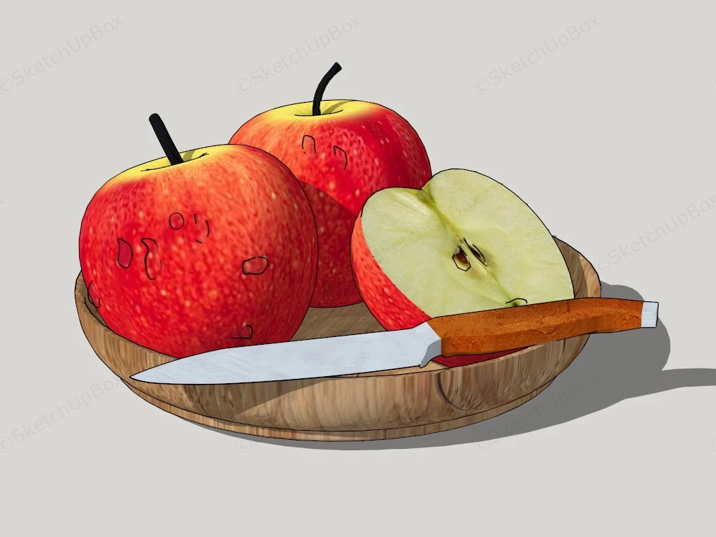 Red Apple Fruit sketchup model preview - SketchupBox