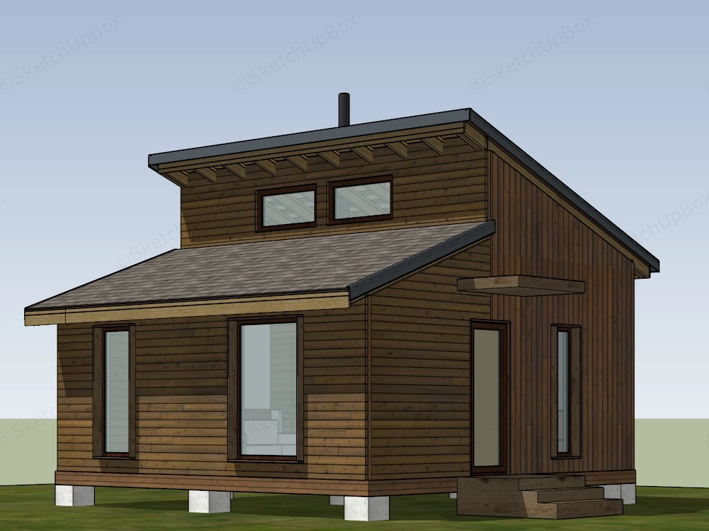 Small Wood Cabin sketchup model preview - SketchupBox