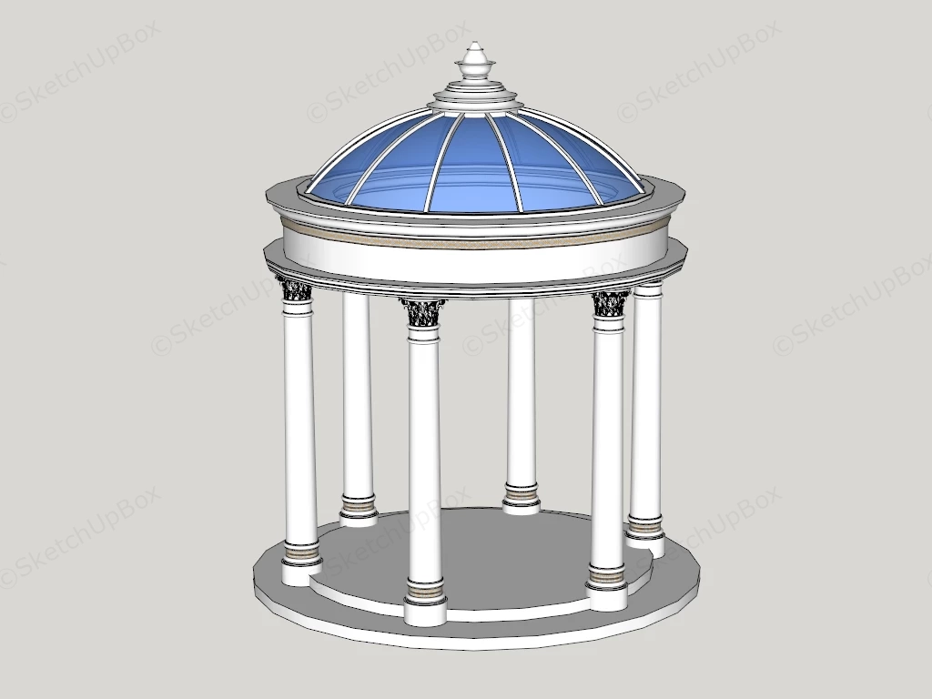 Round Roof Pavilion sketchup model preview - SketchupBox