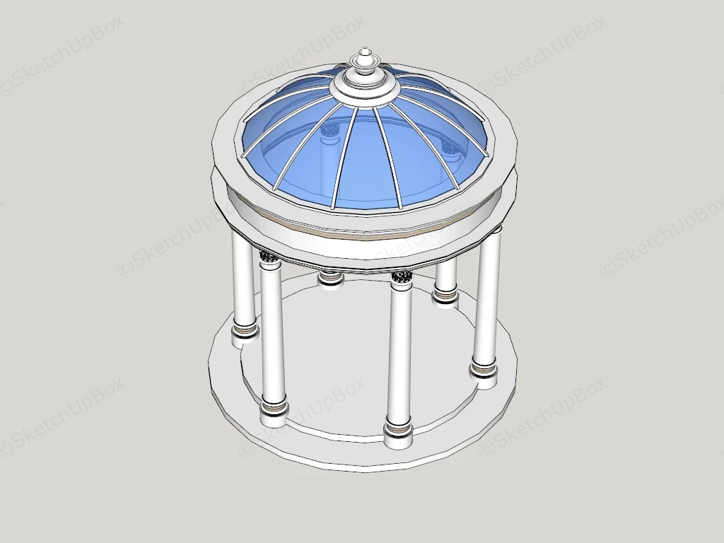 Round Roof Pavilion sketchup model preview - SketchupBox