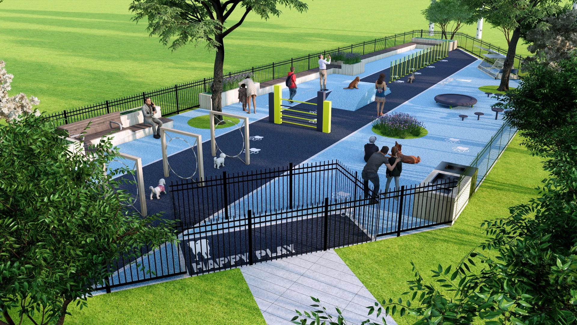 Community Dog Park sketchup model preview - SketchupBox