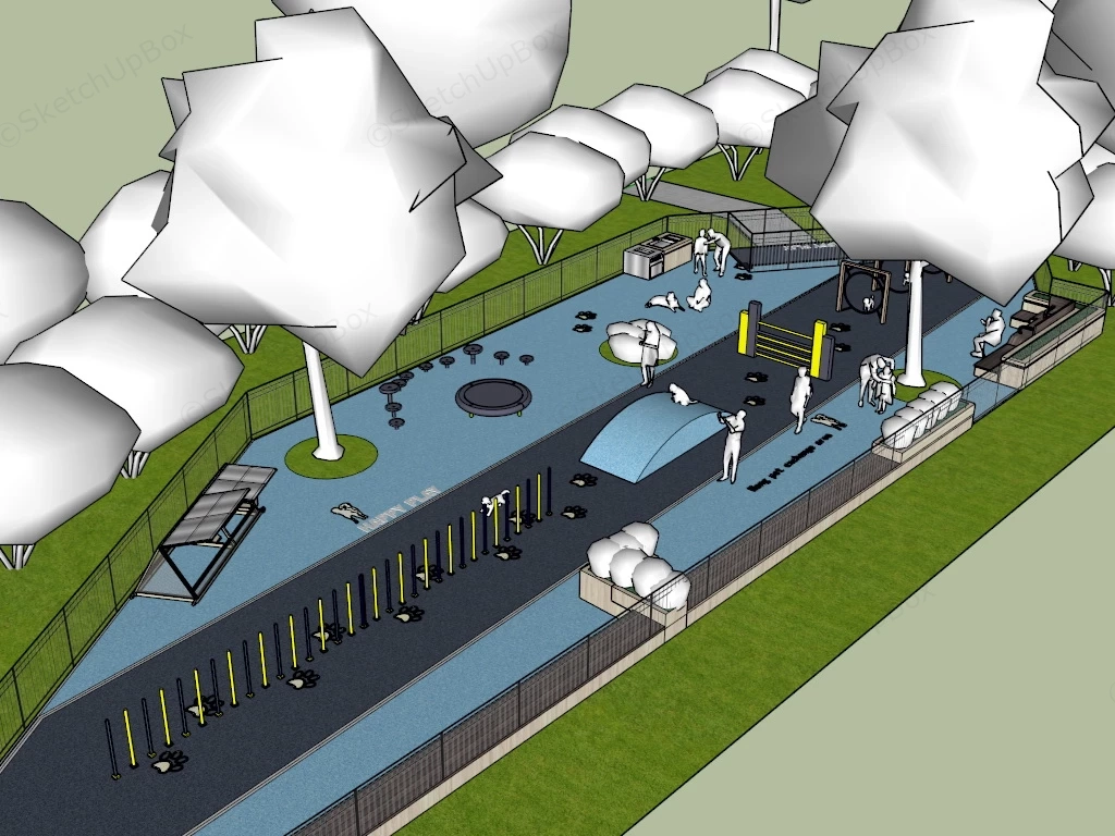 Community Dog Park sketchup model preview - SketchupBox