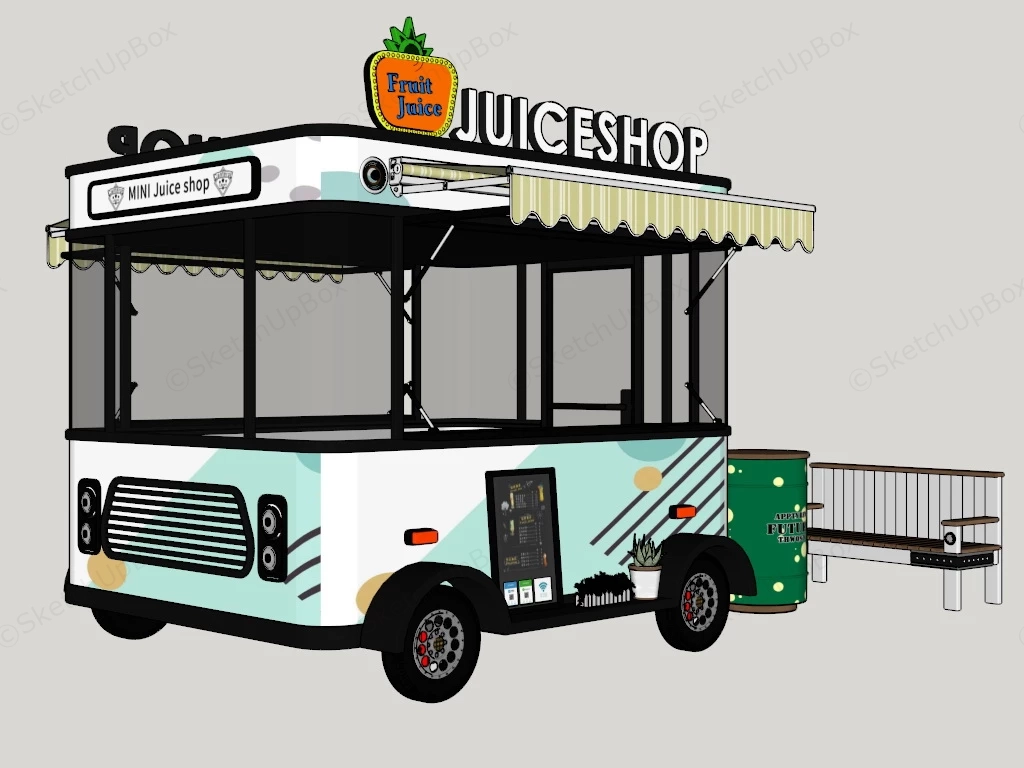 Outdoor Juice Vending Cart sketchup model preview - SketchupBox